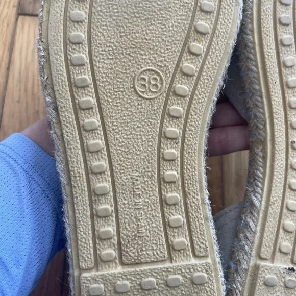 Verbenas Cruz Open Toe Suede Espadrille in Tan Piedra Size 38 Made In Spain - Picture 9 of 13